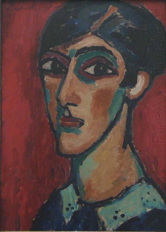 Langlicher Kopf in Braunrot, Alexej von Jawlensky